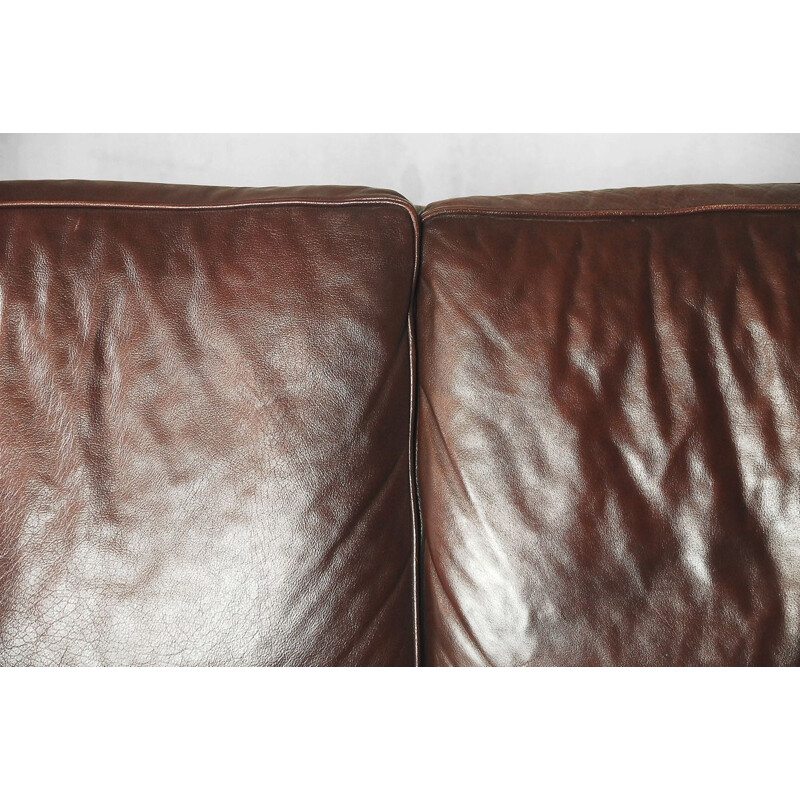 Vintage 2-seater sofa in brown leather