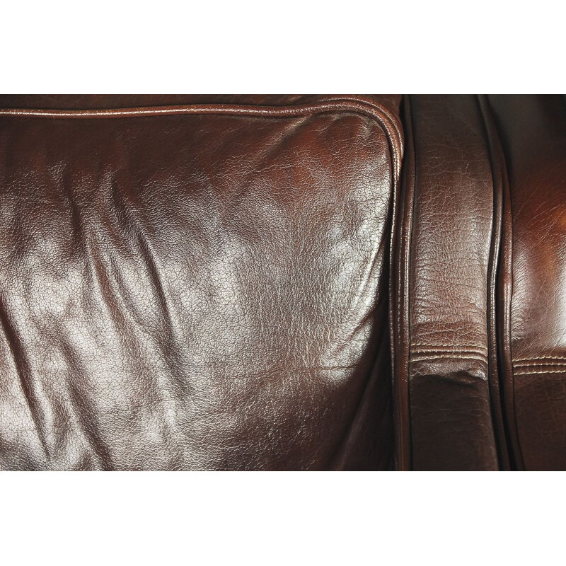 Vintage 2-seater sofa in brown leather