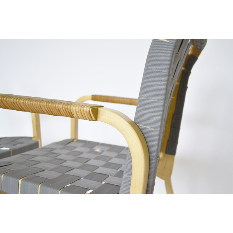 Pair of grey armchairs by Alvar Aalto for Artek