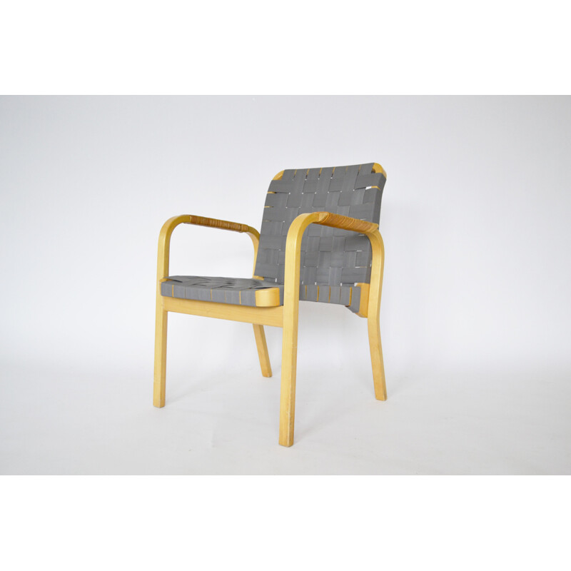 Pair of grey armchairs by Alvar Aalto for Artek