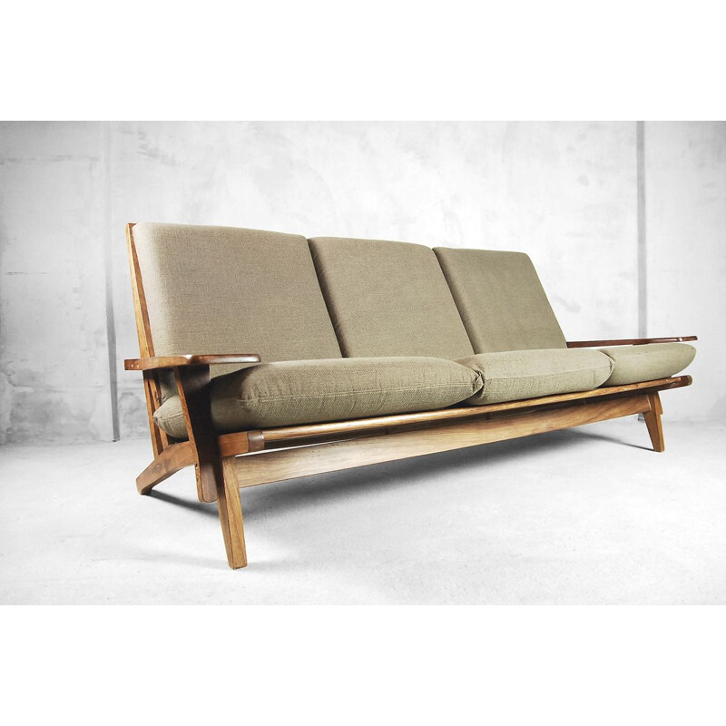 Vintage Brazilian sofa in exotic wood