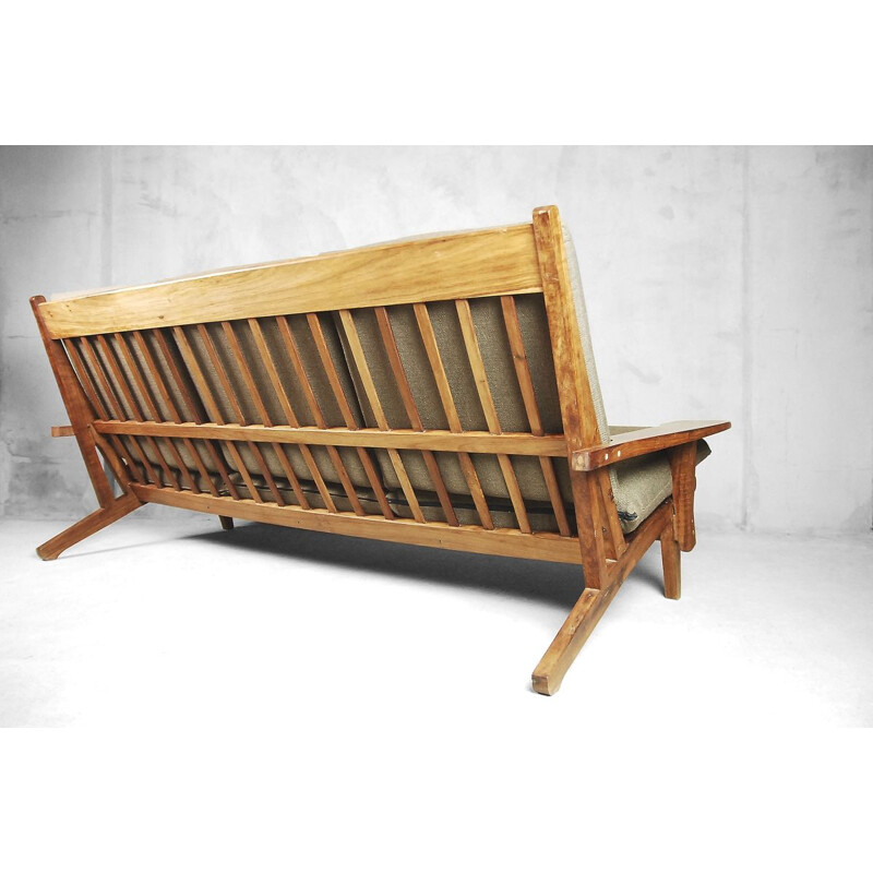 Vintage Brazilian sofa in exotic wood