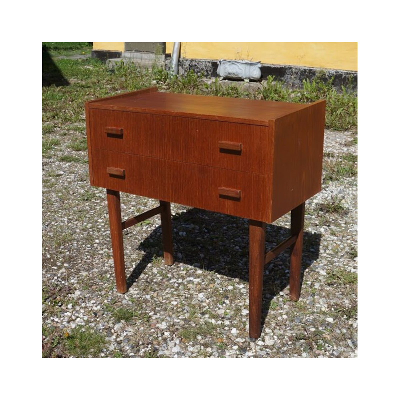 Vintage chest of 2 drawers in teak