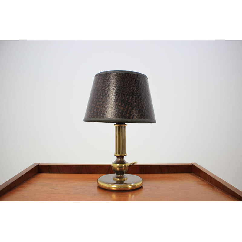 Vintage brass table lamp, Czech 1970