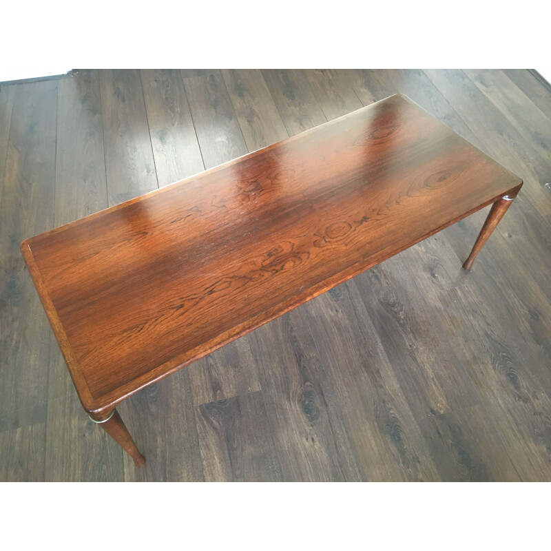 Vintage Scandinavian coffee table in wood and metal