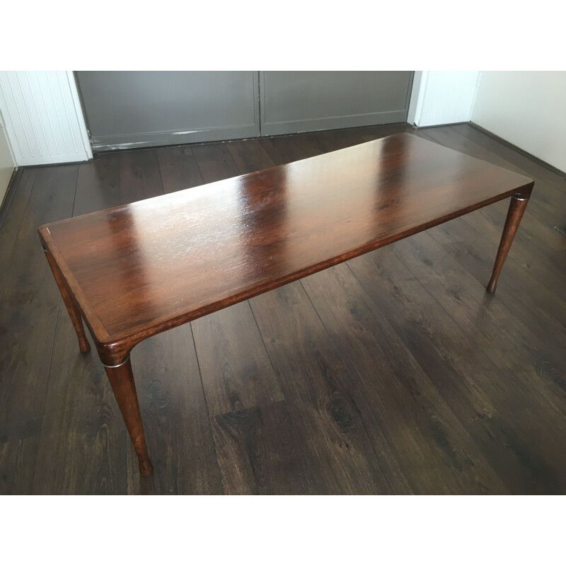 Vintage Scandinavian coffee table in wood and metal