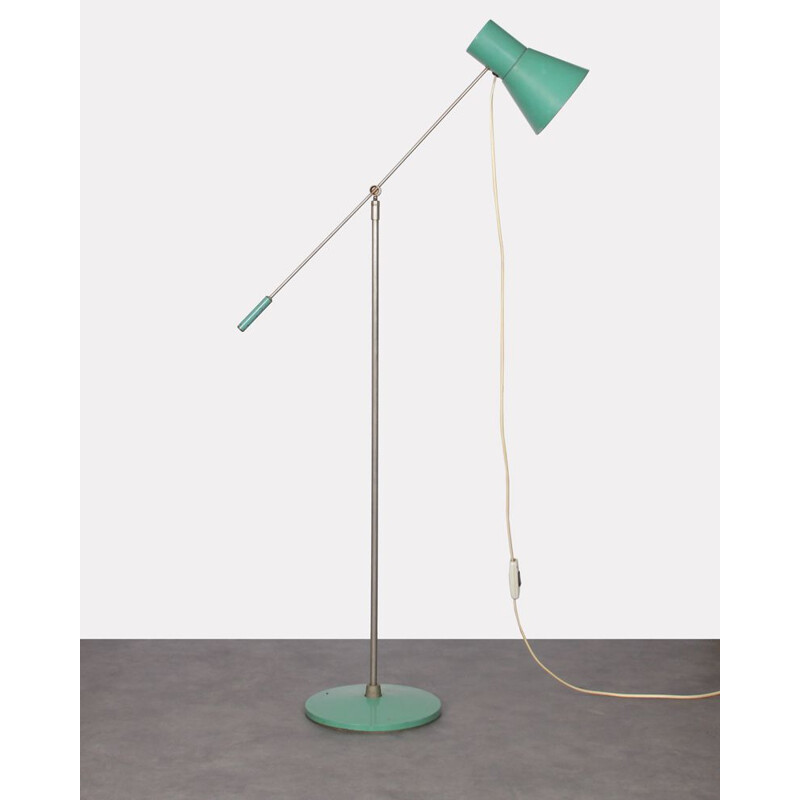 Vintage blue metal floor lamp 1960