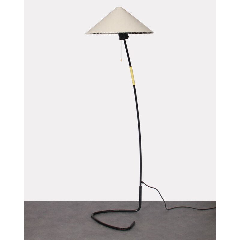 Vintage floor lamp for Napako in metal and fabric 1960
