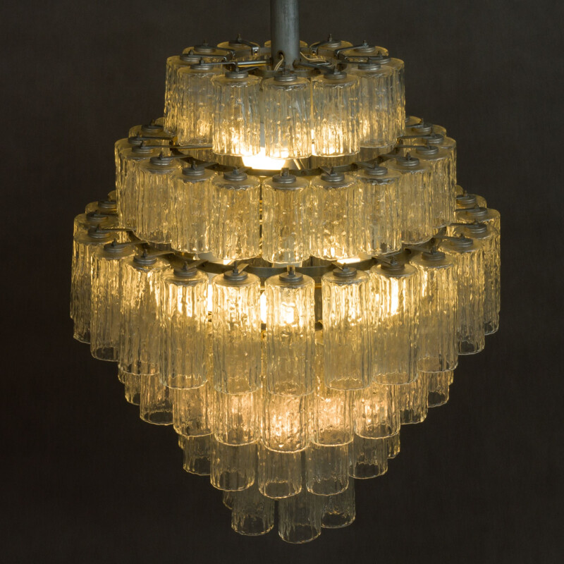 Vintage Murano glass chandelier for Venini in glass 1960