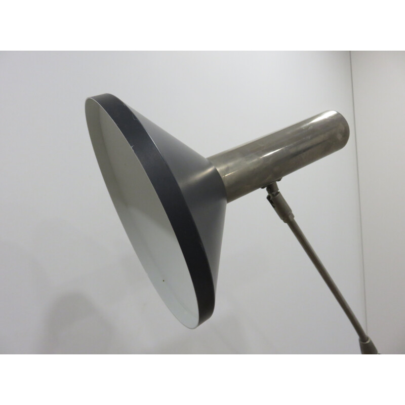 Vintage flexible Hillebrand lamp in black metal 1970