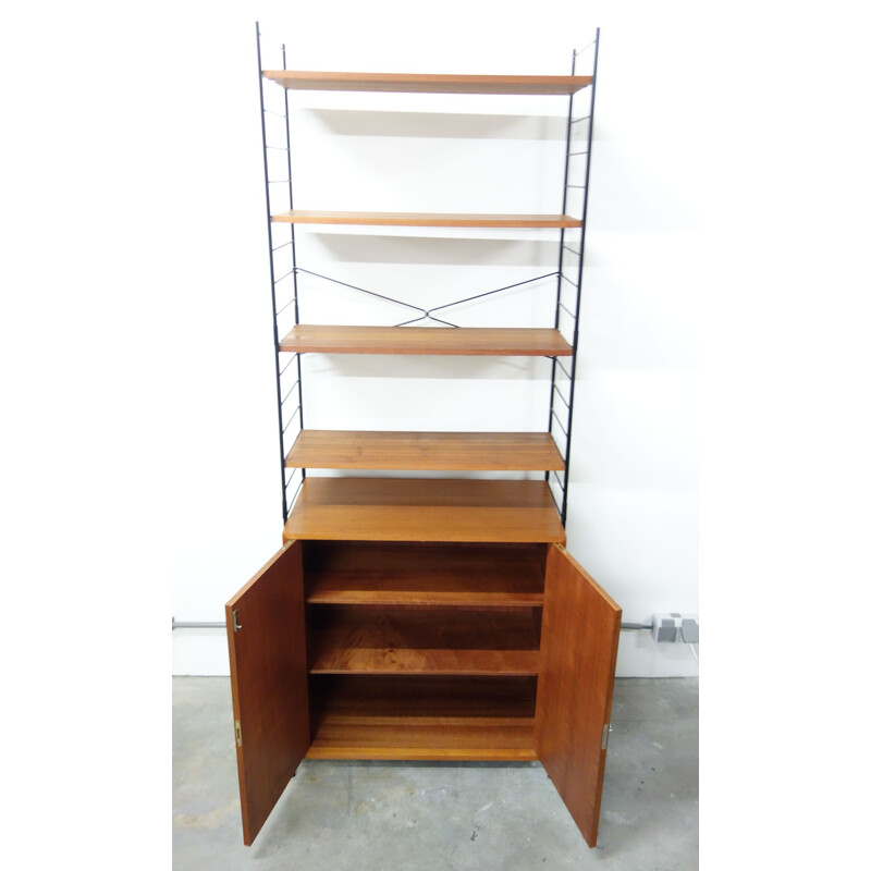 Vintage wall unit in wood and metal from Germany 1960