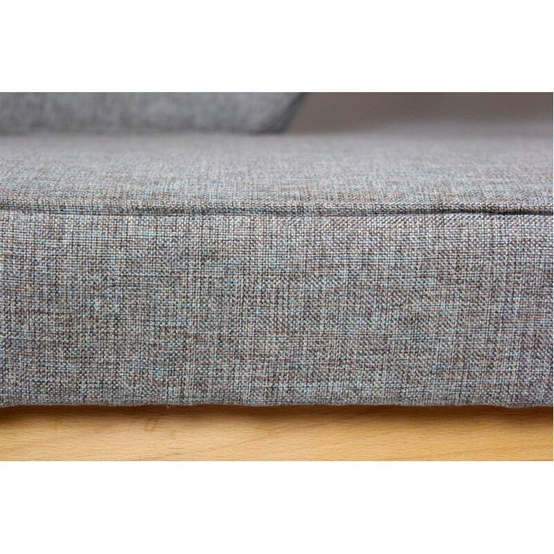 Vintage sofa by Miroslav Navratil in wood and fabric 1960s