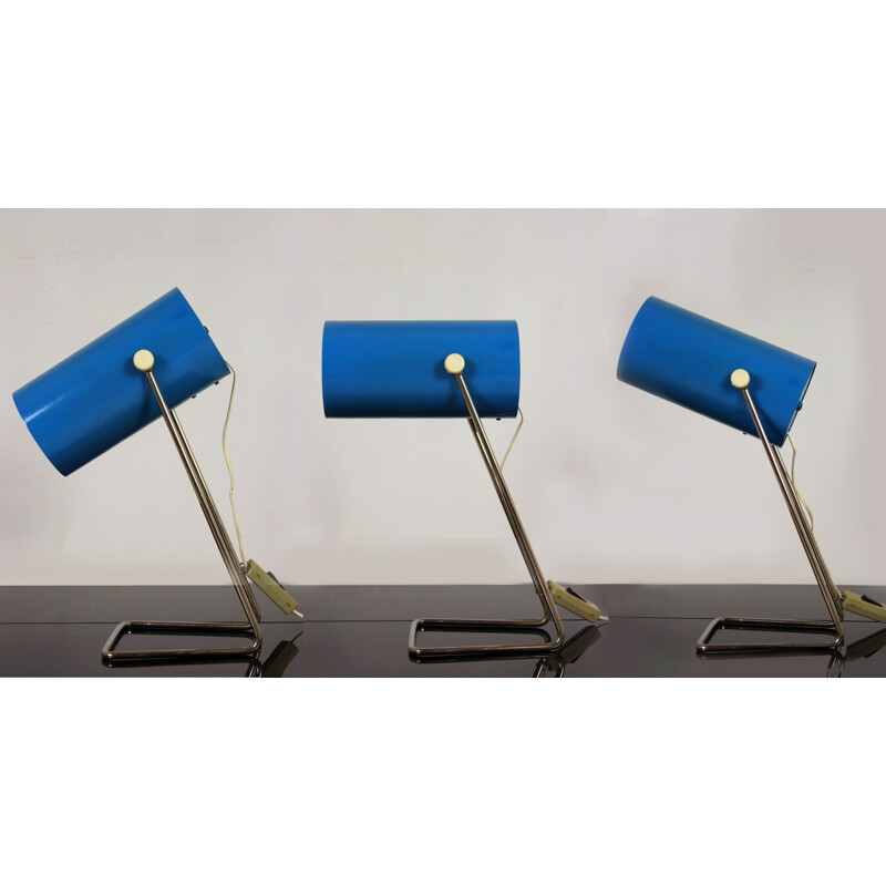 Vintage blue ST-5 lamp by ZAOS in metal 1970