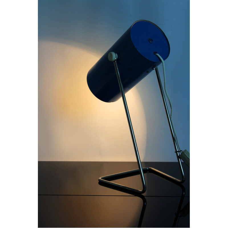 Vintage blue ST-5 lamp by ZAOS in metal 1970