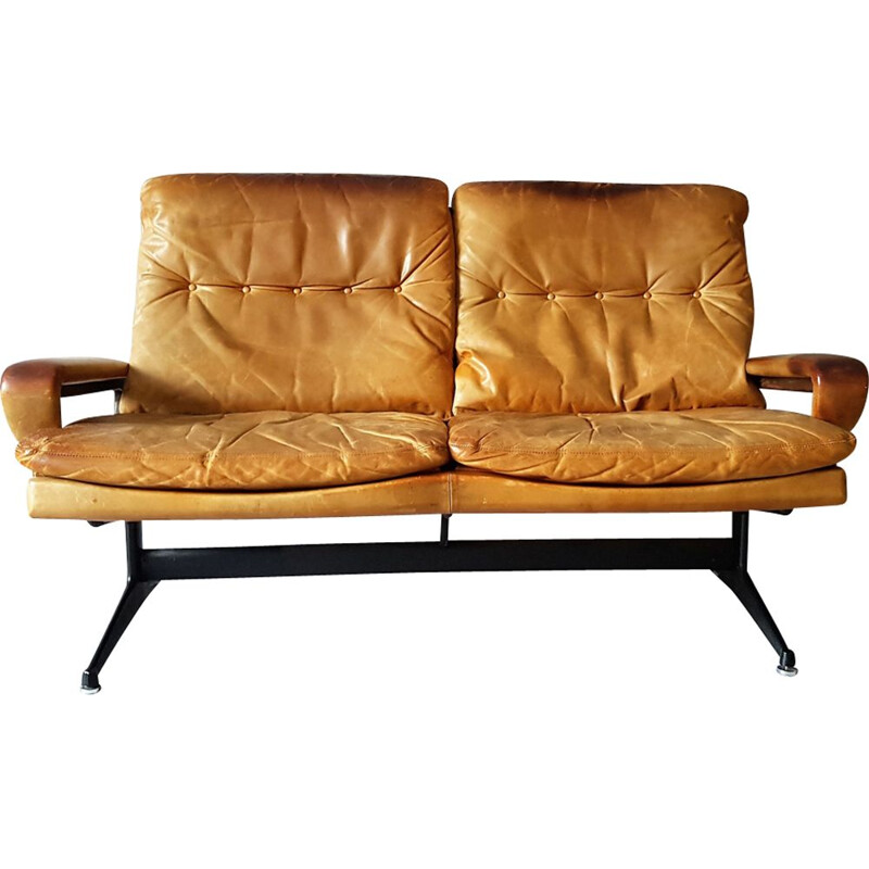 Vintage King sofa in leather by André Vandenbeuck for Strässle