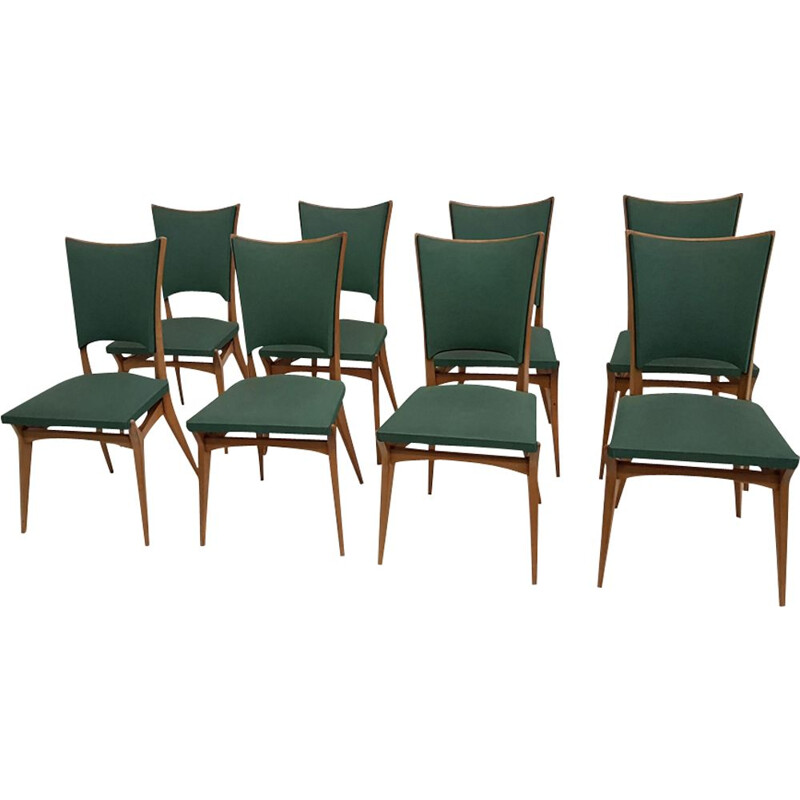 Set of 8 vintage Italian chairs