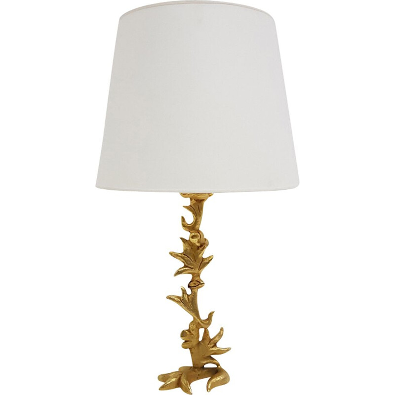 Vintage lamp in golden bronze by Georges Mathias for Fondica