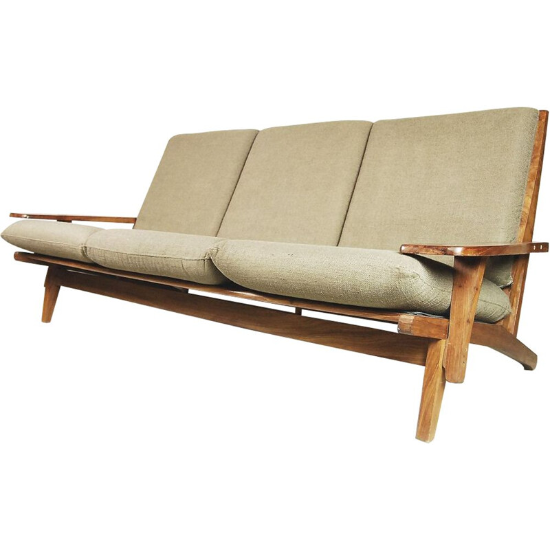 Vintage Brazilian sofa in exotic wood