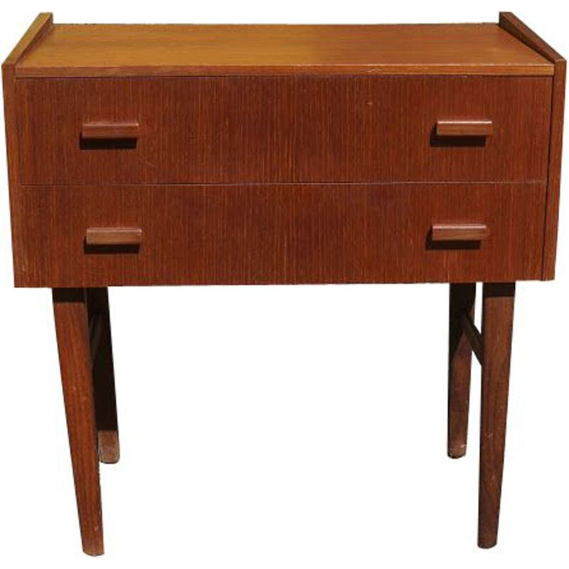Vintage chest of 2 drawers in teak