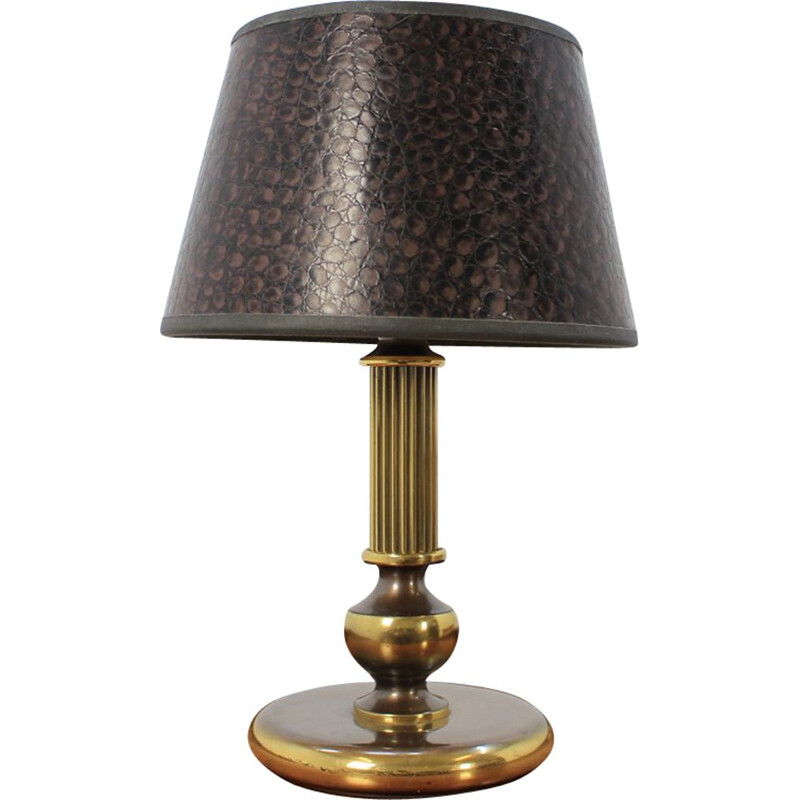 Vintage brass table lamp, Czech 1970