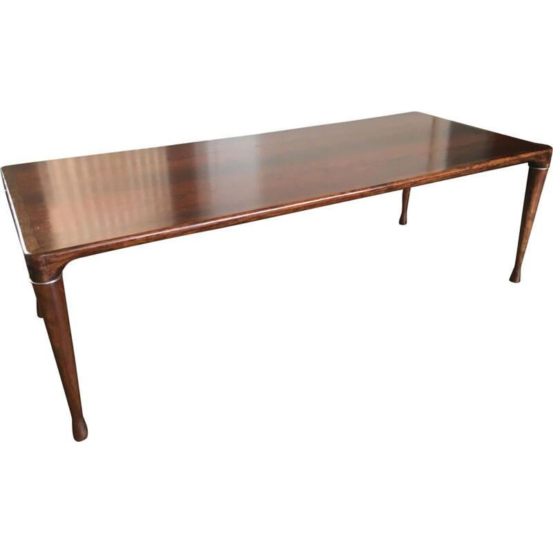 Vintage Scandinavian coffee table in wood and metal