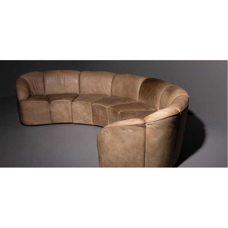Piccolino sofa in brown leather by Walter Knoll