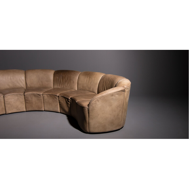 Piccolino sofa in brown leather by Walter Knoll