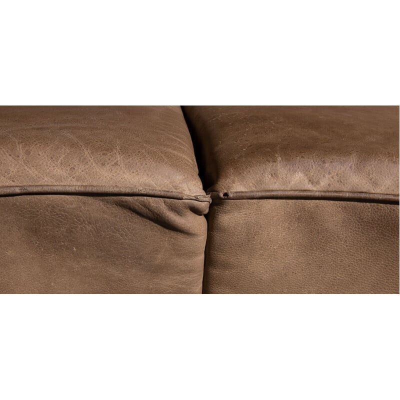 Piccolino sofa in brown leather by Walter Knoll