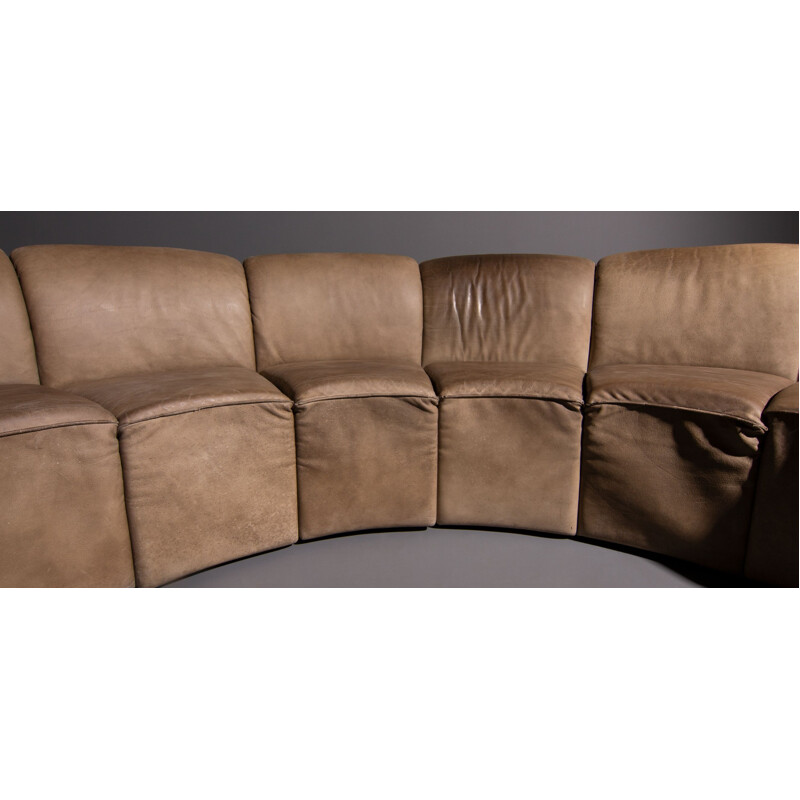 Piccolino sofa in brown leather by Walter Knoll