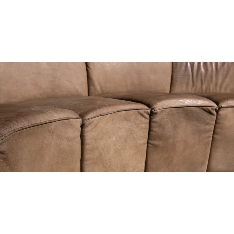 Piccolino sofa in brown leather by Walter Knoll