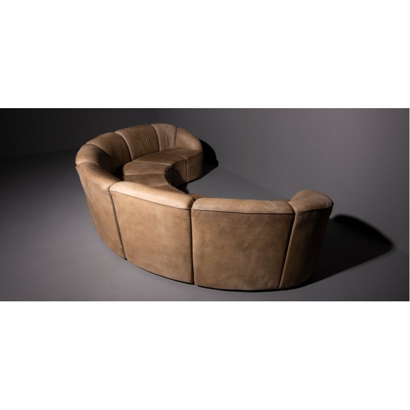 Piccolino sofa in brown leather by Walter Knoll