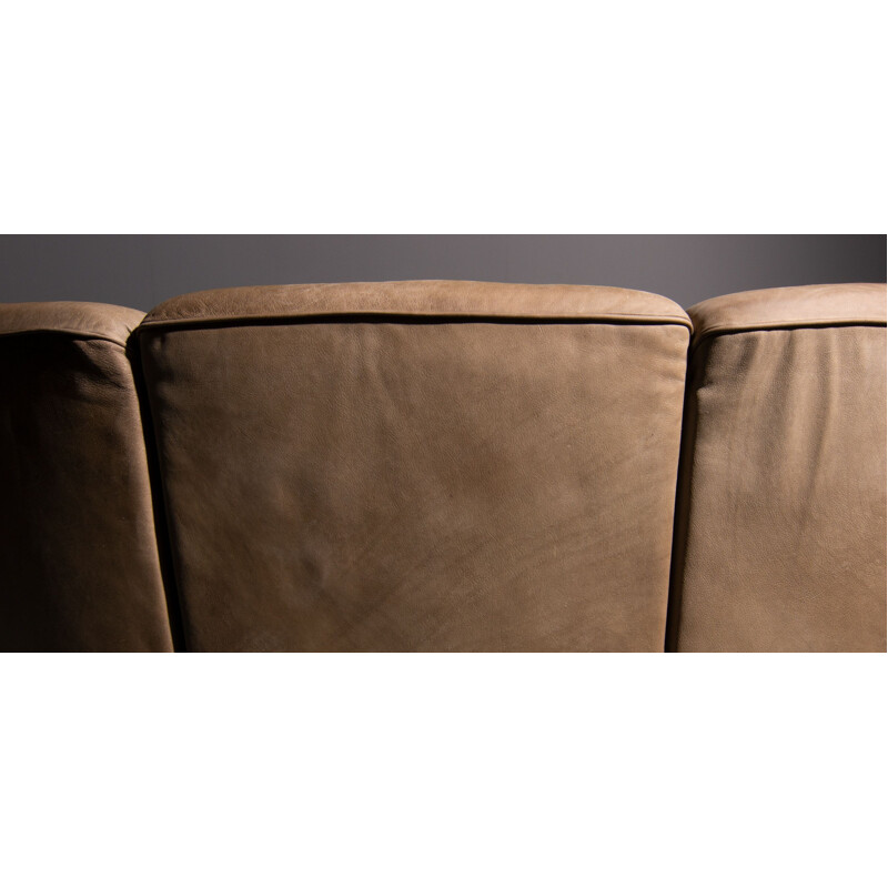 Piccolino sofa in brown leather by Walter Knoll