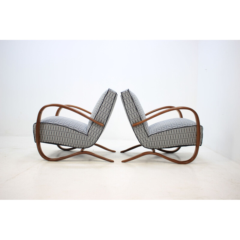 Pair of vintage wooden armchairs by Jindrich Halabala