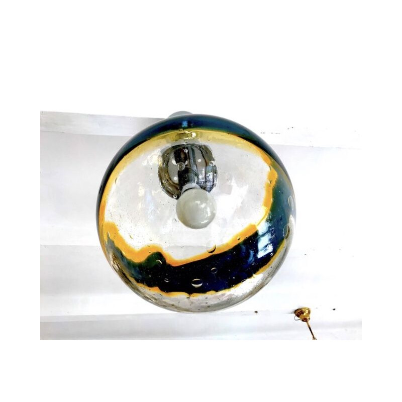 Suspension vintage Vistosi globe bicolore