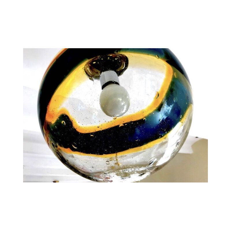 Suspension vintage Vistosi globe bicolore
