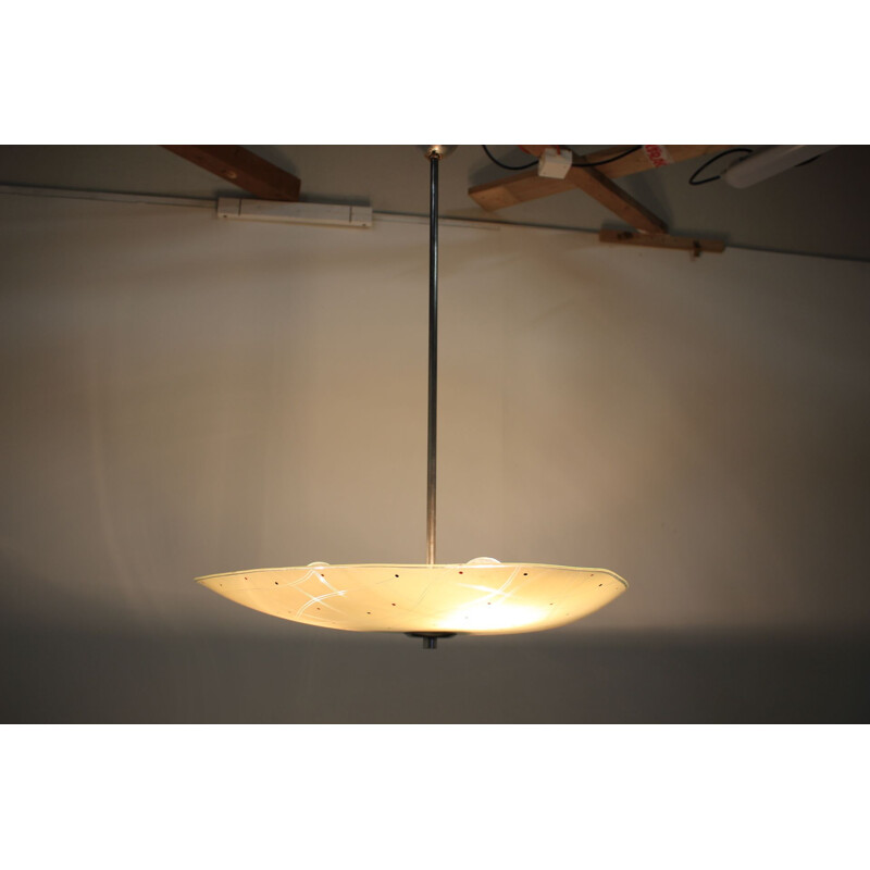 Vintage Czech pendant lamp in glass by Napako