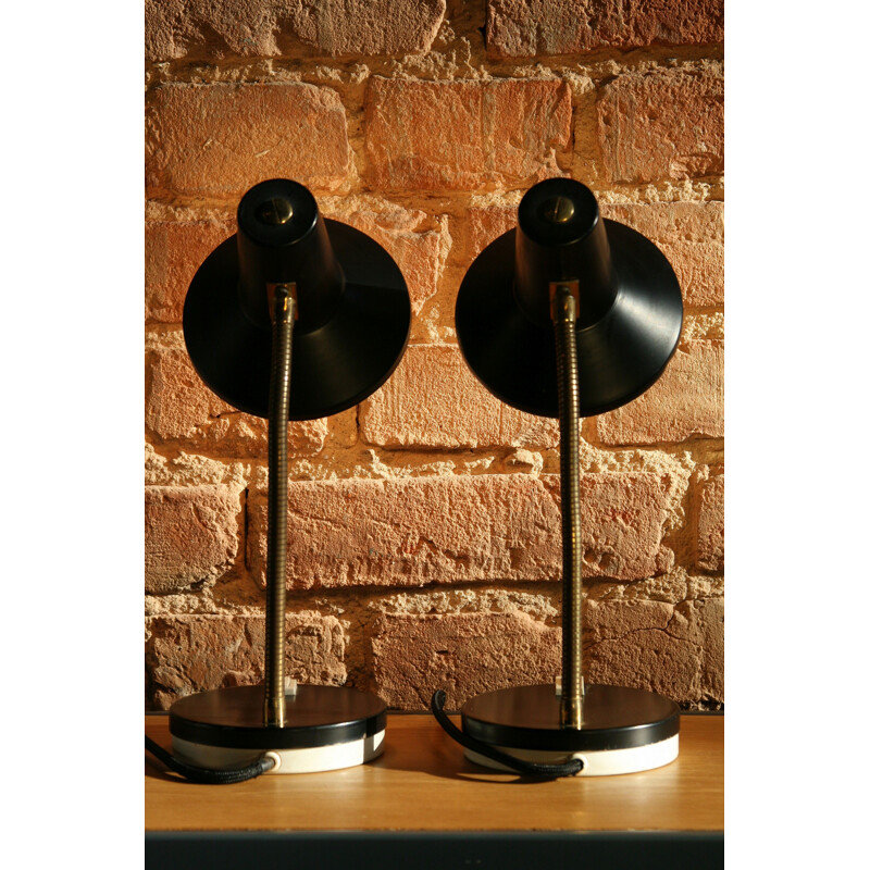 Pair of vintage lamps in pressed metal, Germany 1970