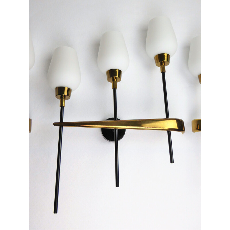 Set of 3 vintage wall lamp Lunel by Royal Lumière