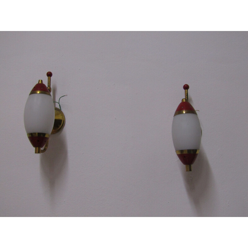 Set of 2 vintage Italian wall lamps by Stilnovo