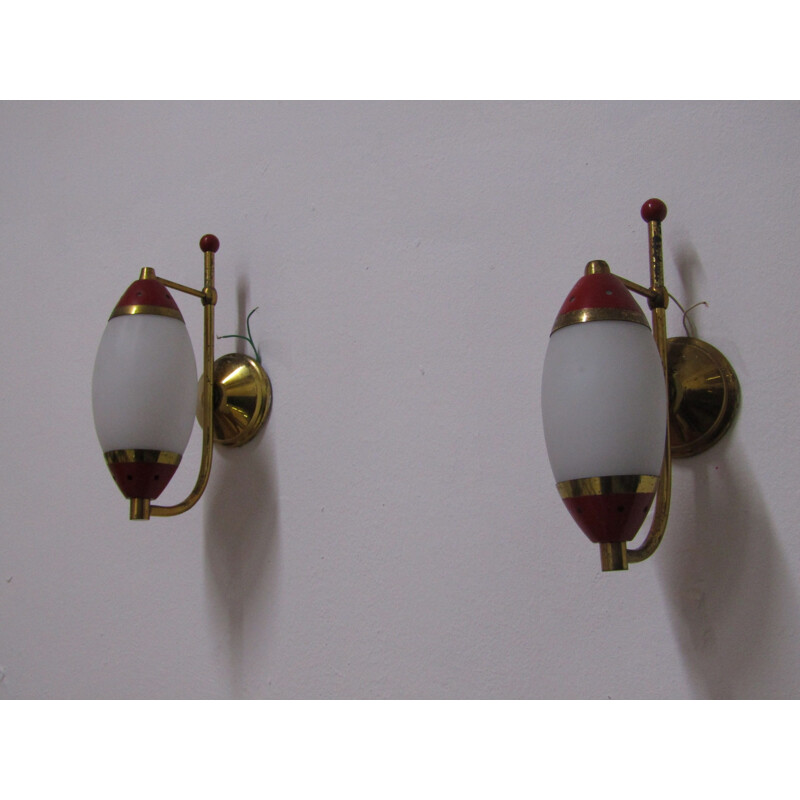 Set of 2 vintage Italian wall lamps by Stilnovo