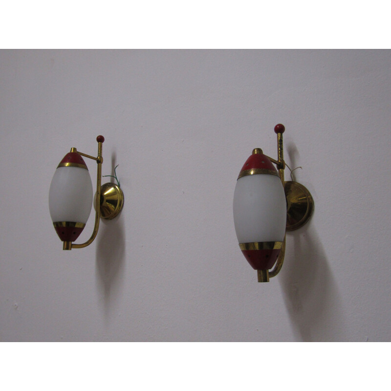 Set of 2 vintage Italian wall lamps by Stilnovo