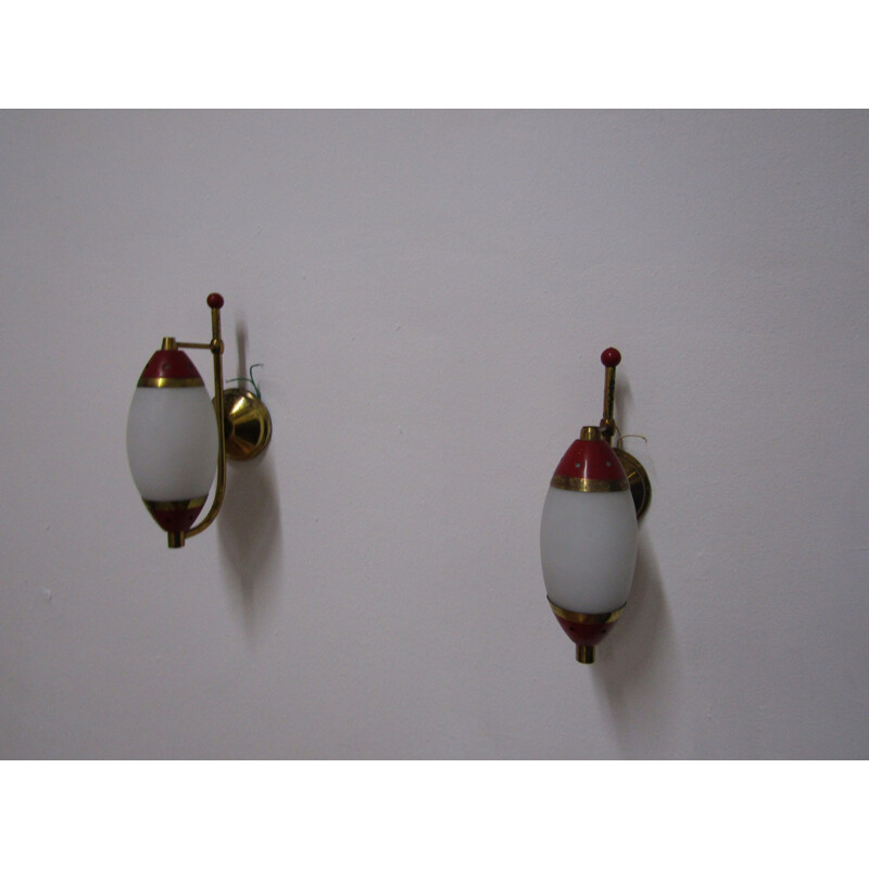 Set of 2 vintage Italian wall lamps by Stilnovo