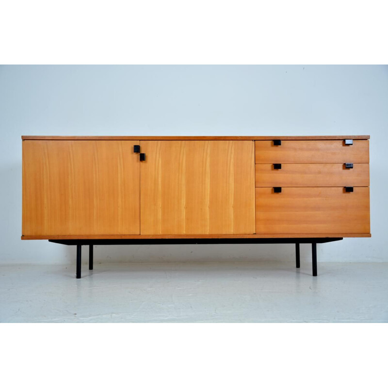 Vintage sideboard in ash and metal by Alain Richard