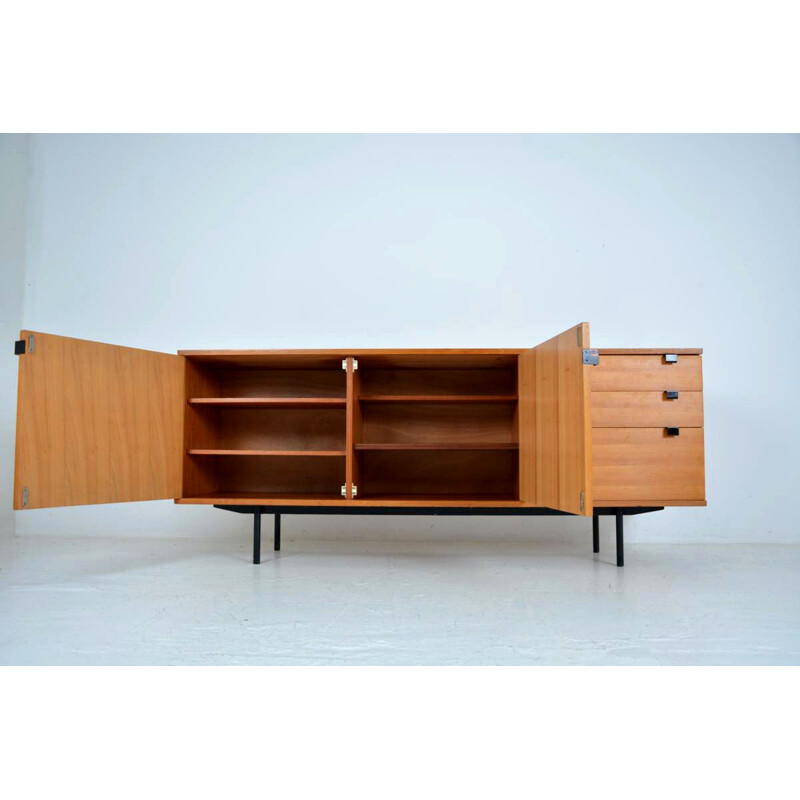 Vintage sideboard in ash and metal by Alain Richard