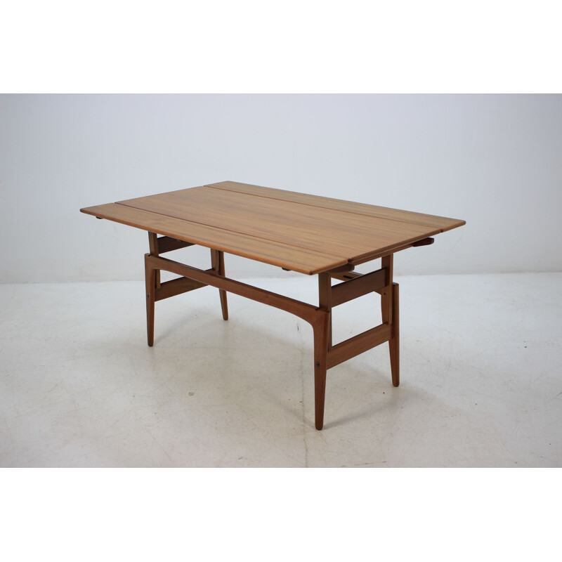 Vintage danish elevator teak table by Trioh 1960