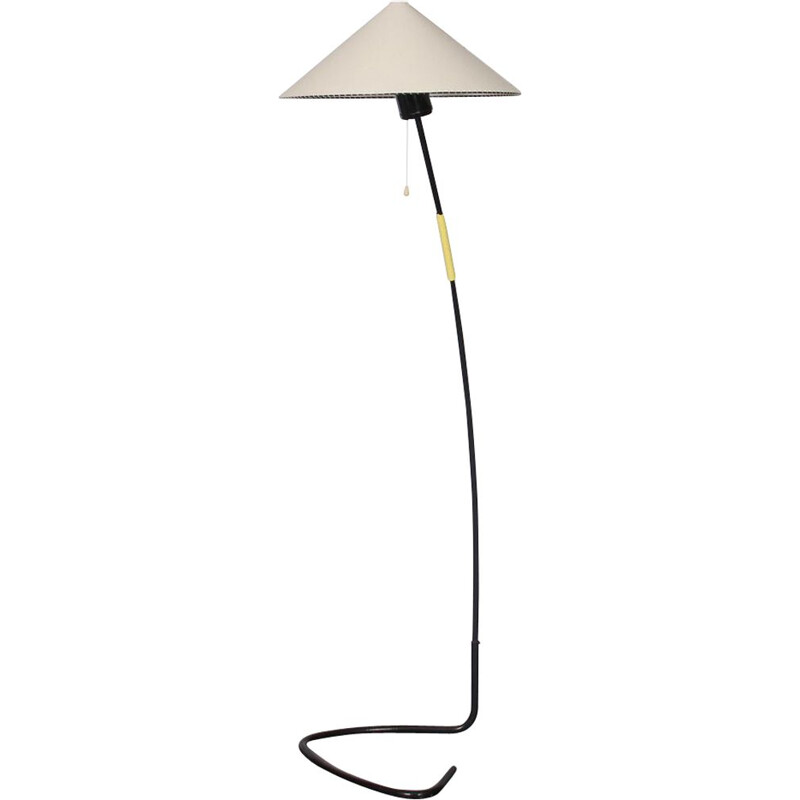 Vintage floor lamp for Napako in metal and fabric 1960