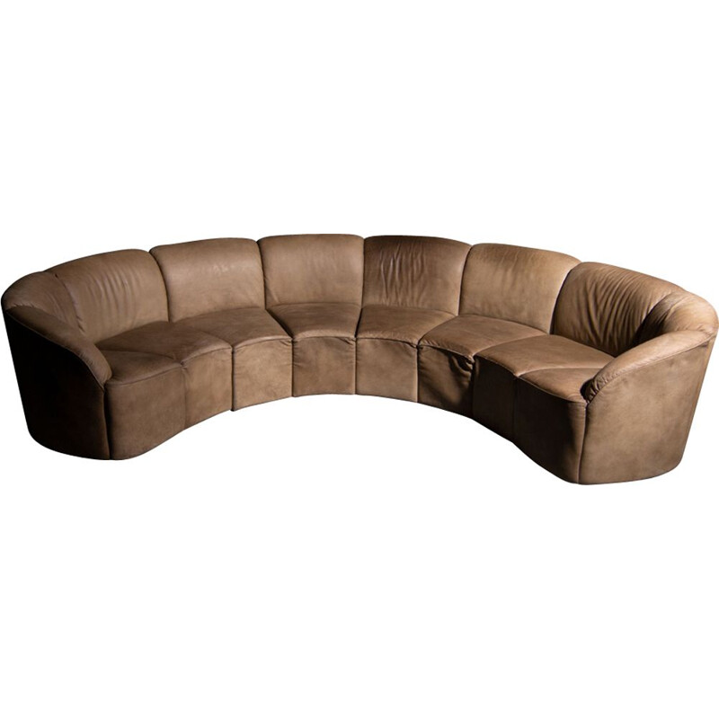 Piccolino sofa in brown leather by Walter Knoll