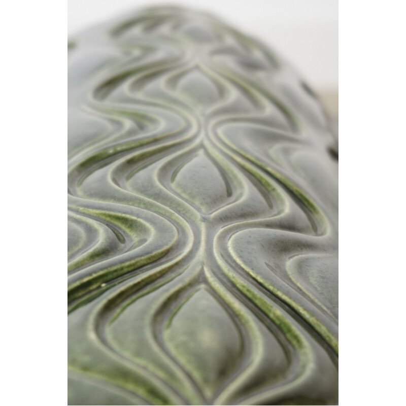 Vase vintage en céramique verte pour Scheurich Keramik