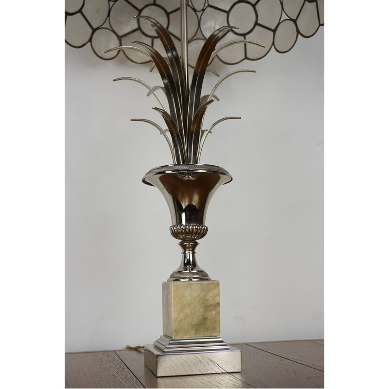 Vintage lamp in onyx and chrome by Maison Charles