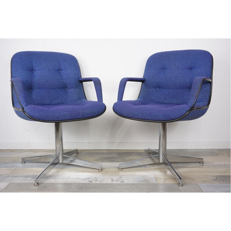 Set of 2 vintage armchairs "451" by Randall Buck for Strafor